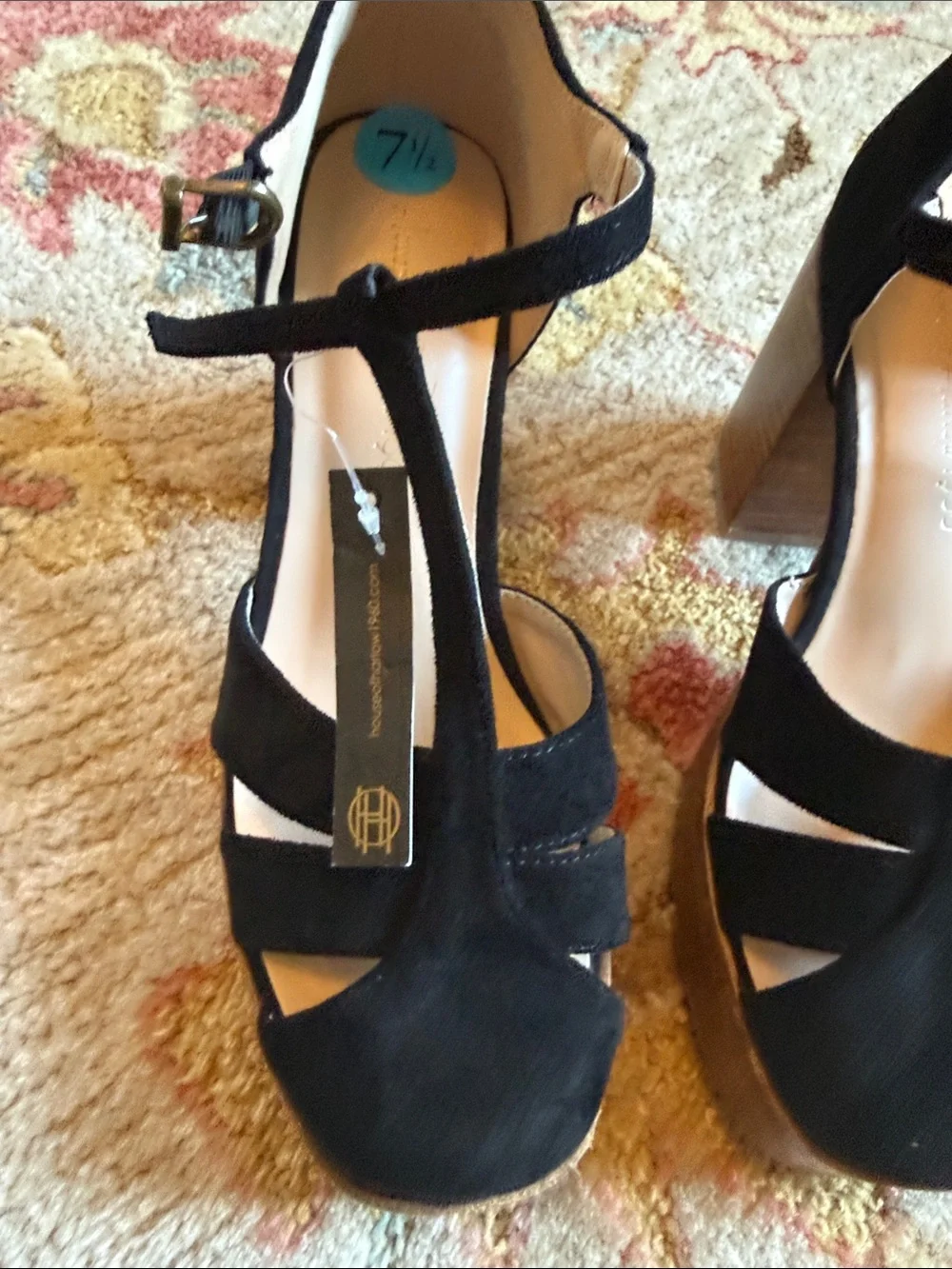 House of Harlow 1960 Black Suede Platform Sandals
